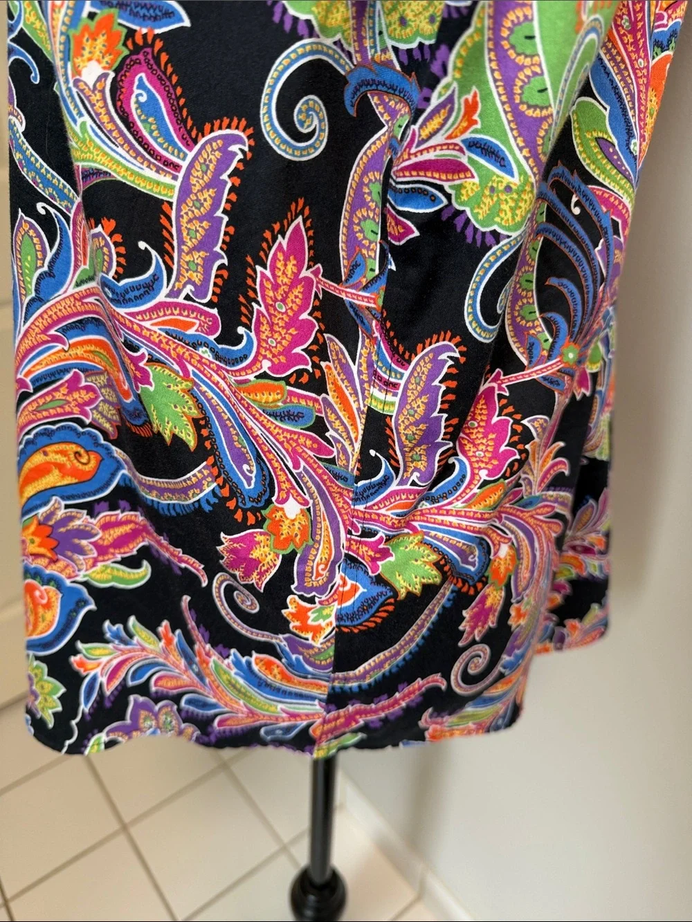 Lauren Ralph Lauren Black Multicolor Paisley LS Cotton NonIron ButtonDown Sz XL - Picture 5 of 7